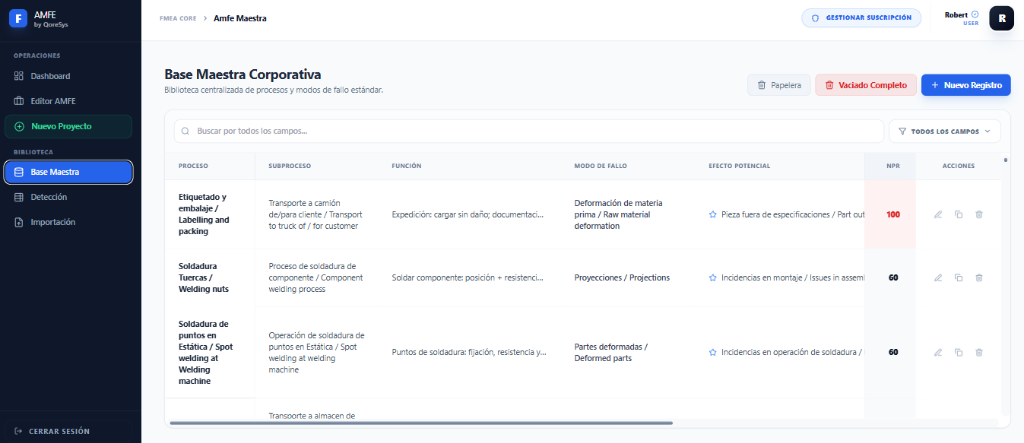 Database - Base Maestra