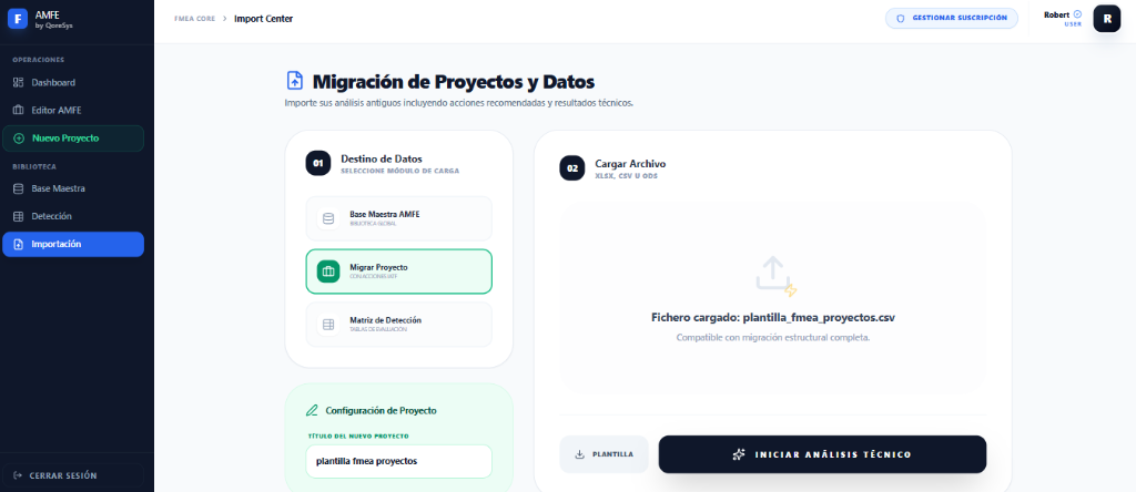 Import - Migración de Datos
